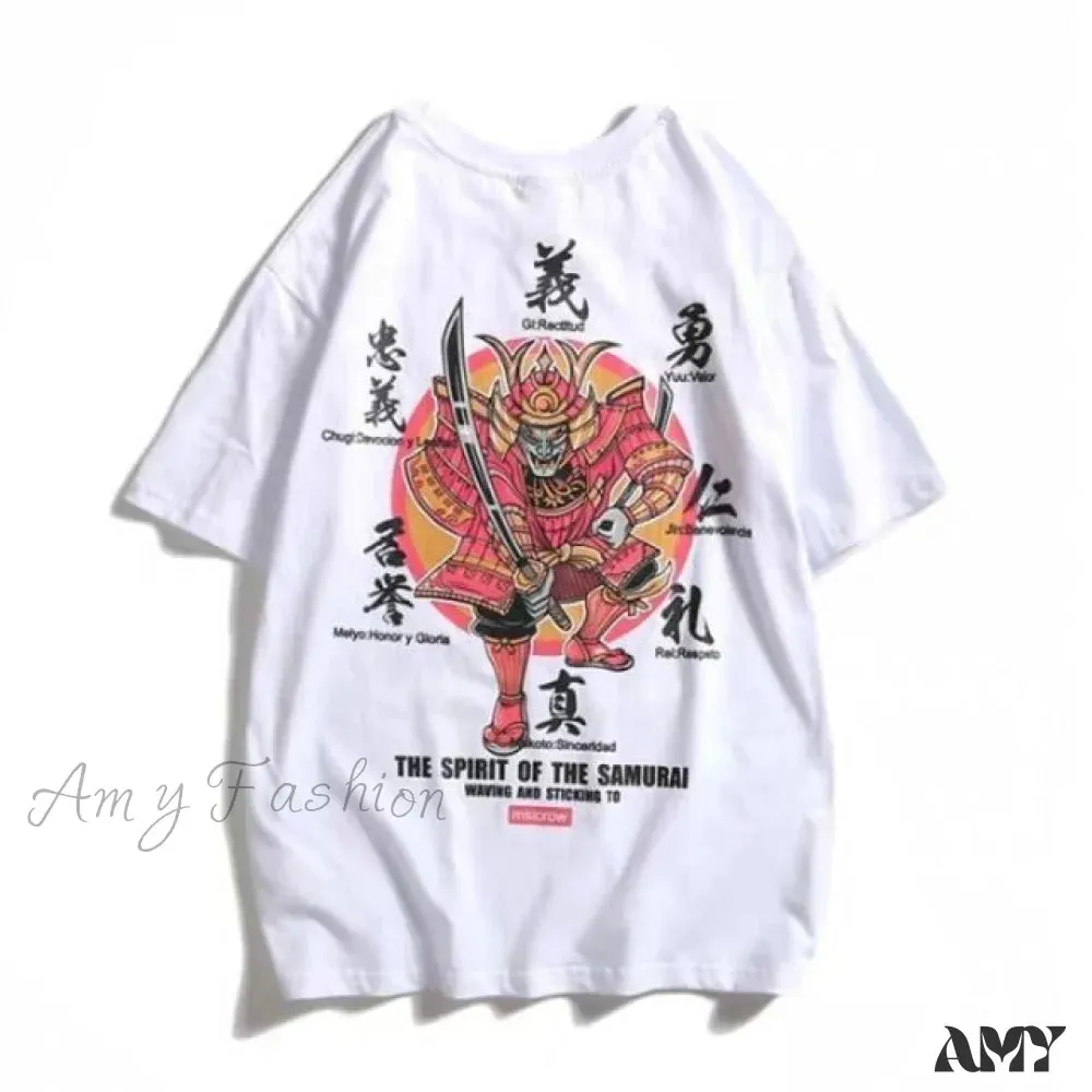 Amy Fashion - White Cartoon Female Kawaii Tops Tee