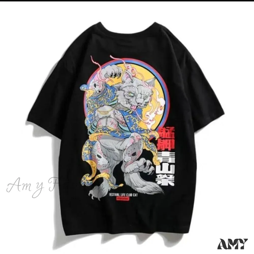 Amy Fashion - White Cartoon Female Kawaii Tops Tee