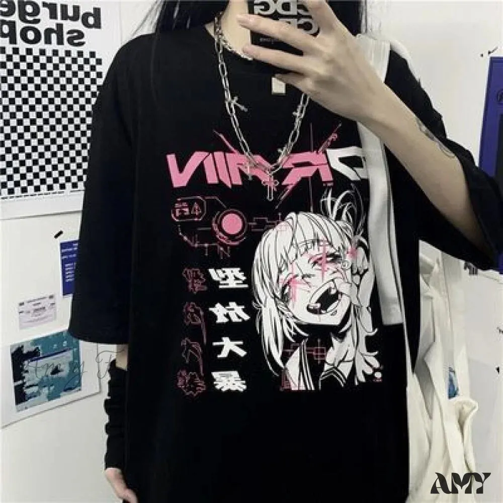 Amy Fashion - White Cartoon Female Kawaii Tops Tee