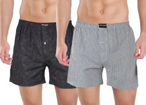 Black Grey Premium Printed Boxers Combo