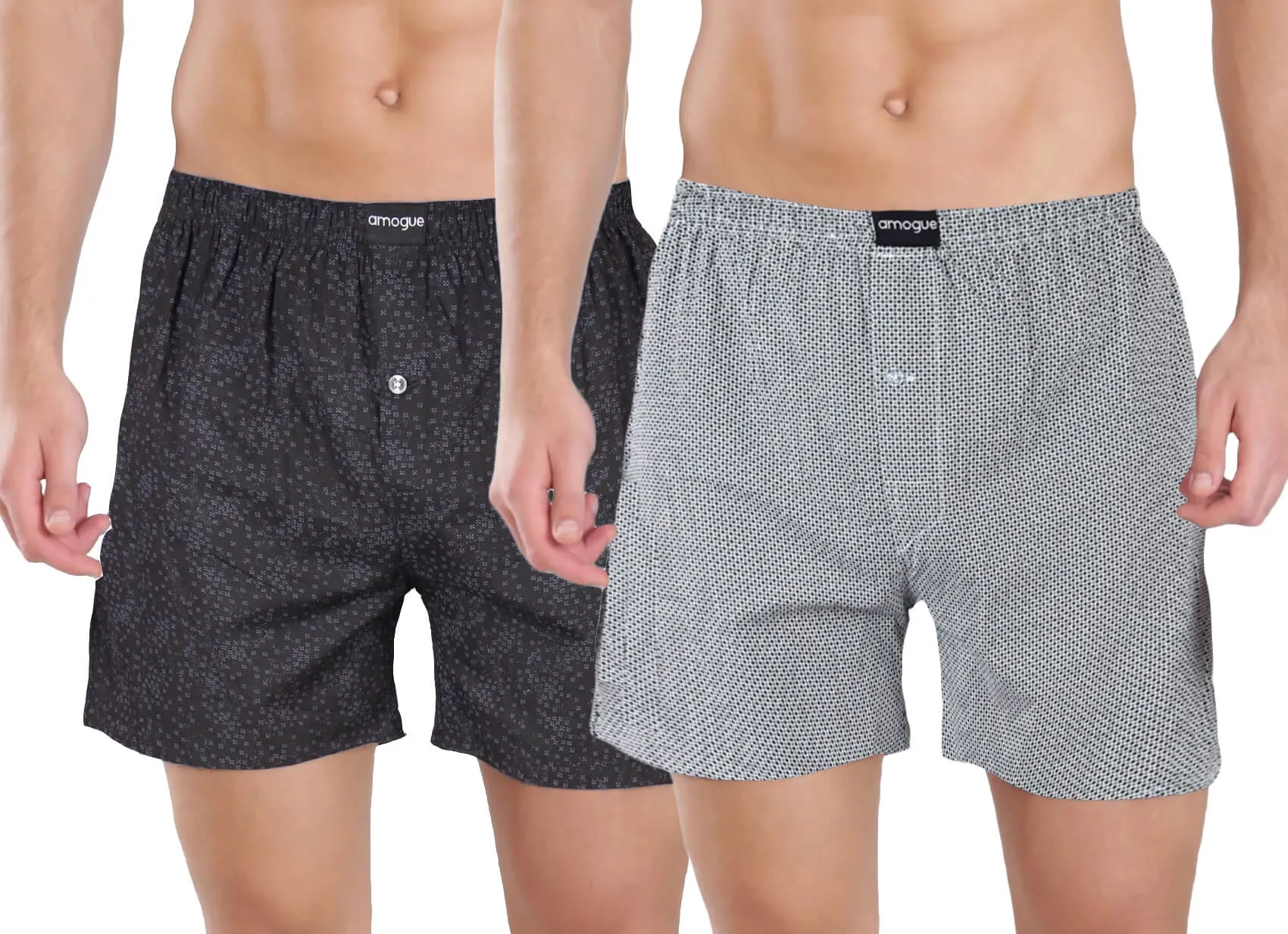 Black Grey Premium Printed Boxers Combo