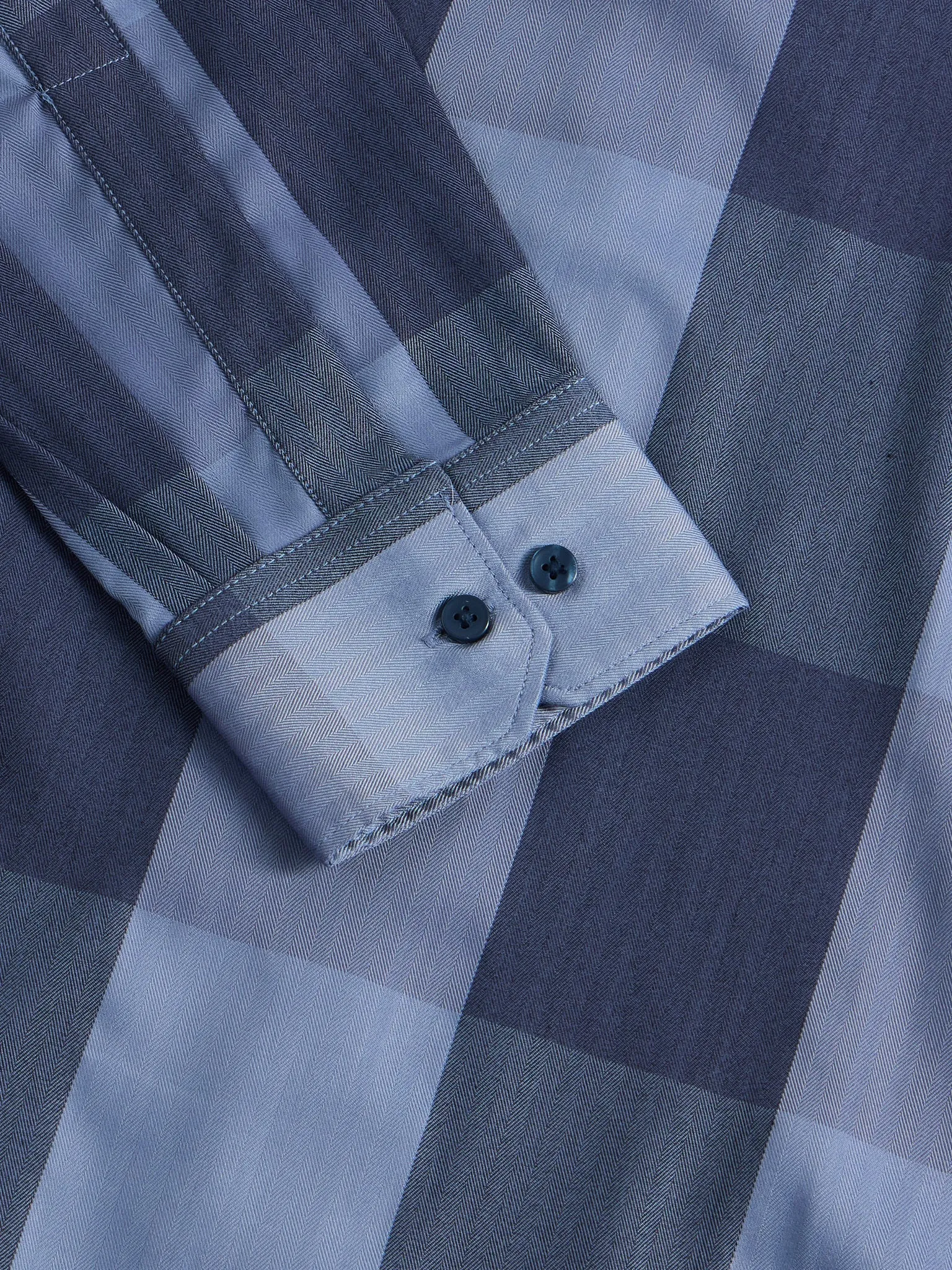 Blue Cotton Slim Fit Shirt