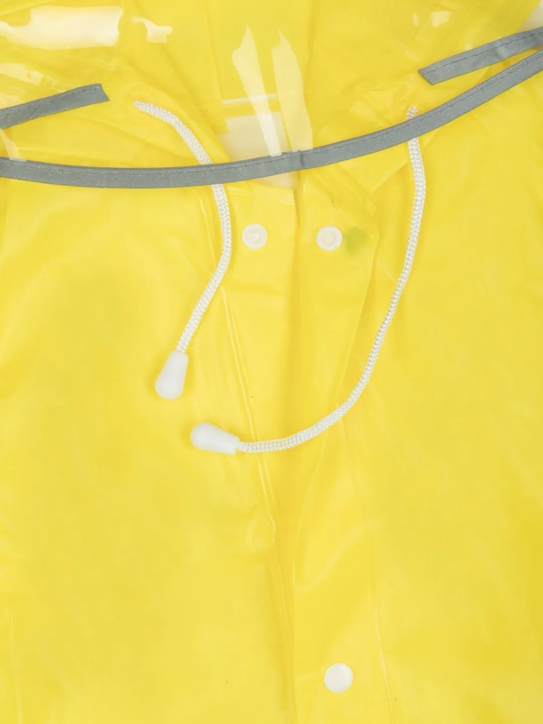 Boys' Yellow Adventure Raincoat with Bear Hood and Playful Prints