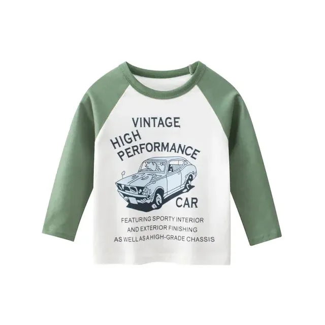 Children Boys Clothing Toddler Kids Long Sleeves T-shirts for Girl Boy Tops Tees Baby Astronaut Dinosaur T Shirt