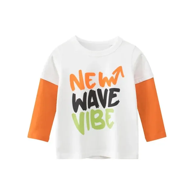 Children Boys Clothing Toddler Kids Long Sleeves T-shirts for Girl Boy Tops Tees Baby Astronaut Dinosaur T Shirt
