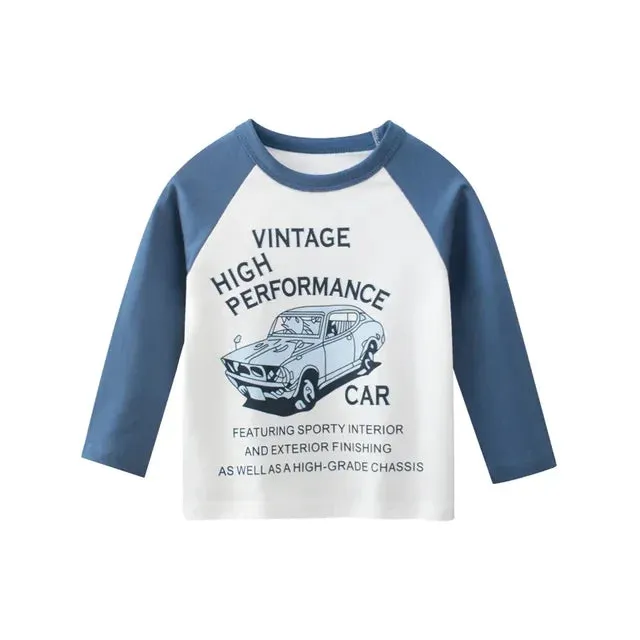 Children Boys Clothing Toddler Kids Long Sleeves T-shirts for Girl Boy Tops Tees Baby Astronaut Dinosaur T Shirt