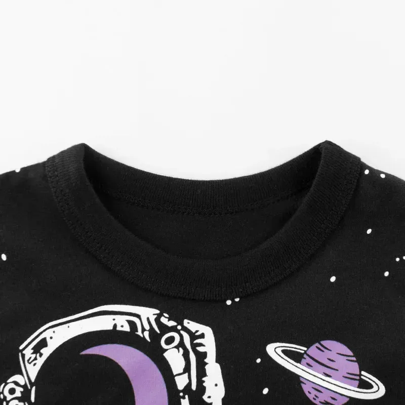 Children Boys Clothing Toddler Kids Long Sleeves T-shirts for Girl Boy Tops Tees Baby Astronaut Dinosaur T Shirt