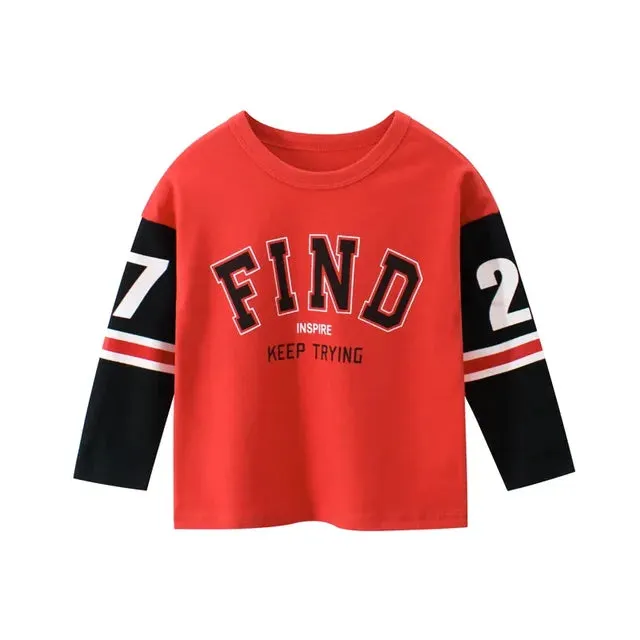 Children Boys Clothing Toddler Kids Long Sleeves T-shirts for Girl Boy Tops Tees Baby Astronaut Dinosaur T Shirt