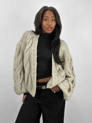 Chunky Cropped Knit Cardigan