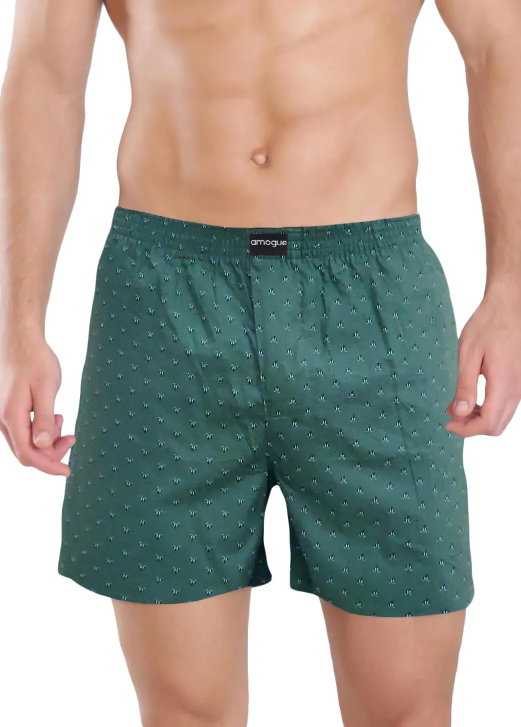 Cream Green Lounge Printed Boxers Combo