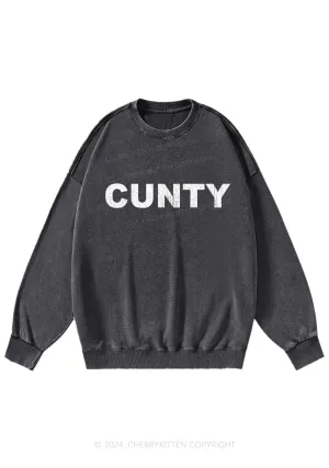 Cunty Y2K Washed Sweatshirts Cherrykitten