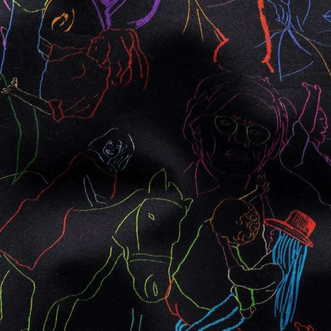 Eton Slim Fit Studio 54 Print Shirt Black