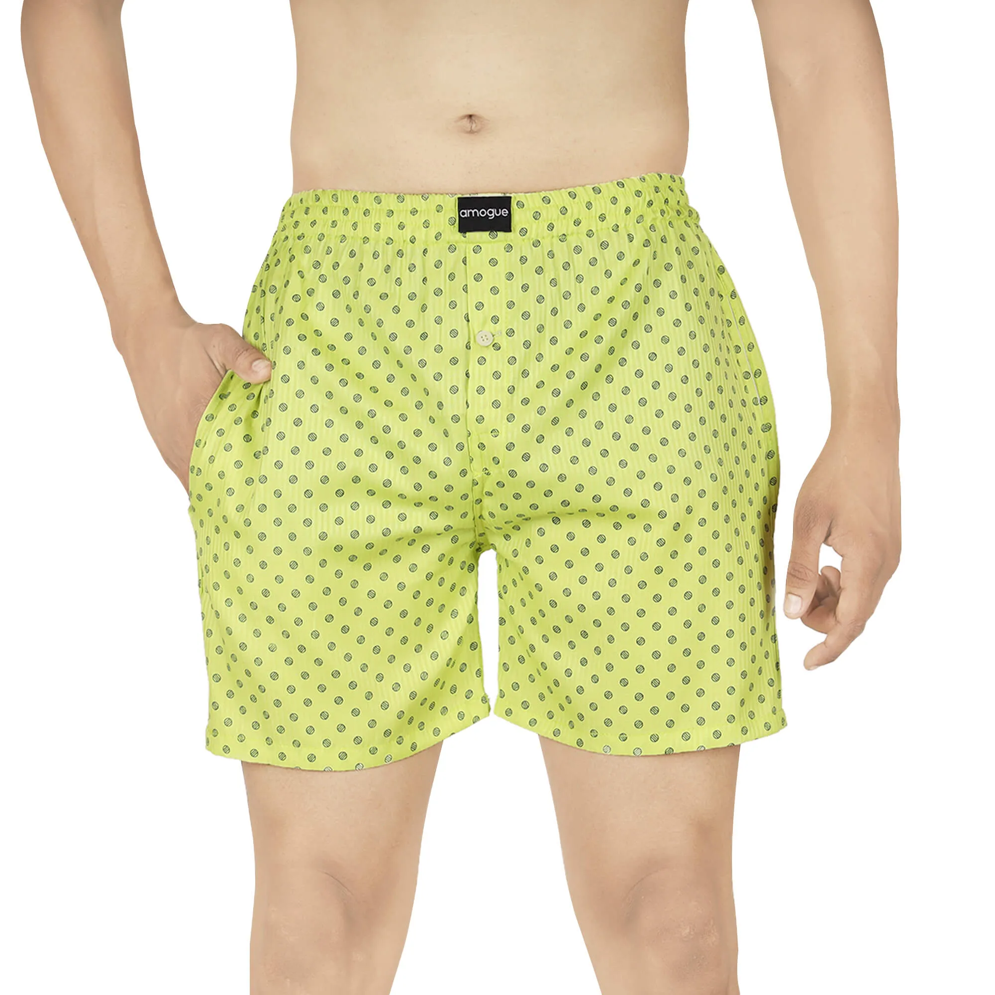 Fluro Green & Navy Printed Boxers Combo