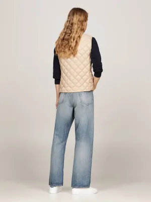 Lw Down Quilted Collarless Vest