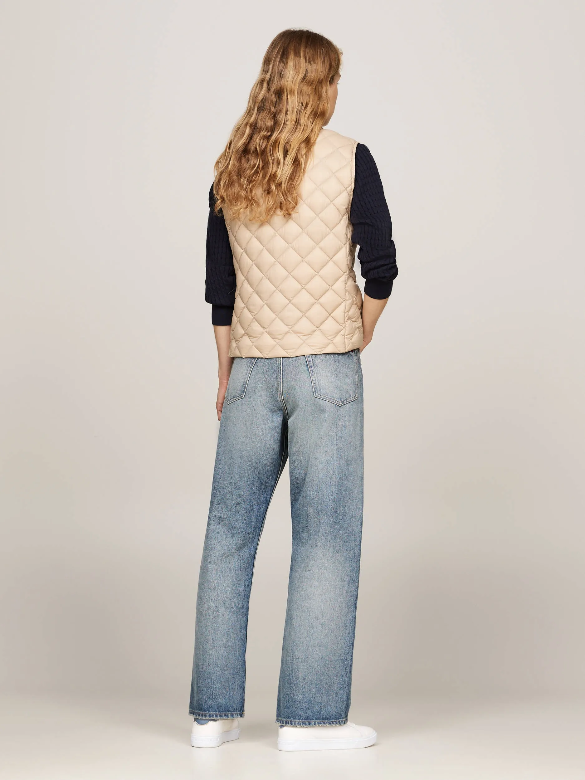 Lw Down Quilted Collarless Vest