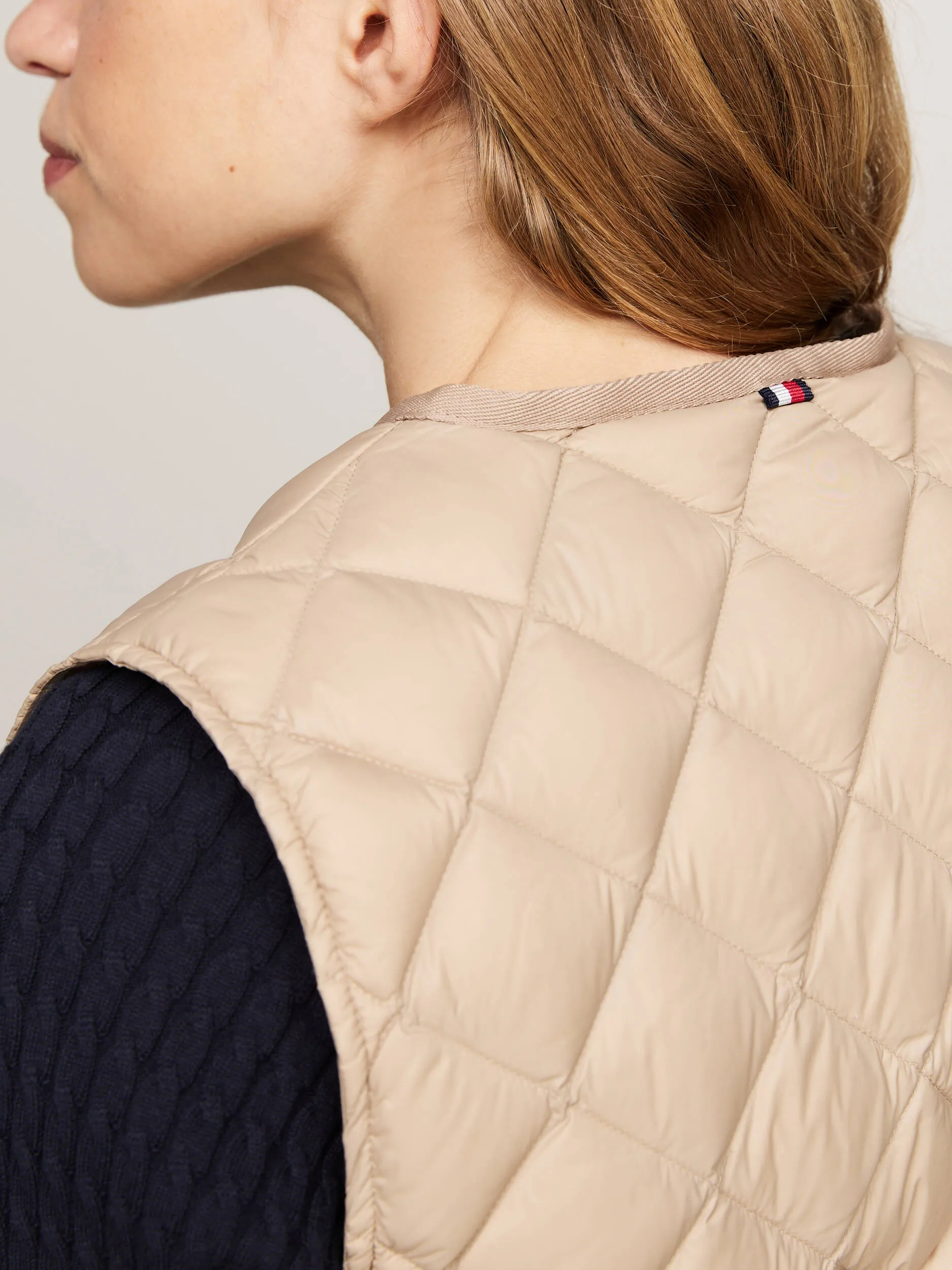 Lw Down Quilted Collarless Vest