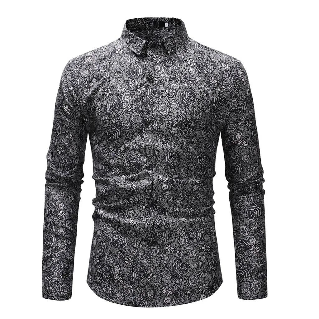 Men shirt Long-Sleeve Slim-fit