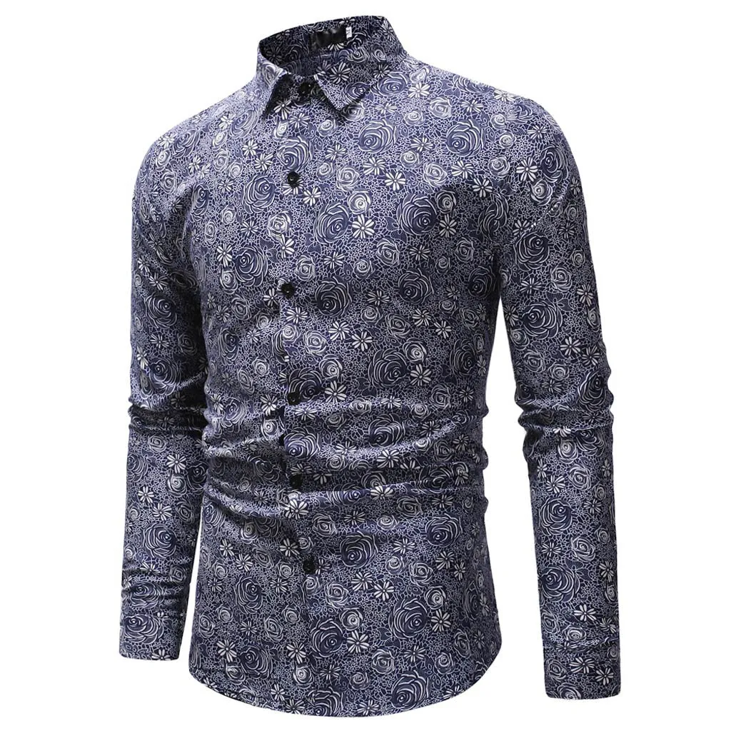 Men shirt Long-Sleeve Slim-fit