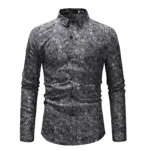 Men shirt Long-Sleeve Slim-fit