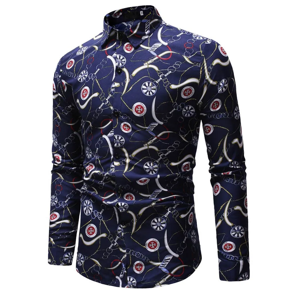 Men shirt Long-Sleeve Slim-fit
