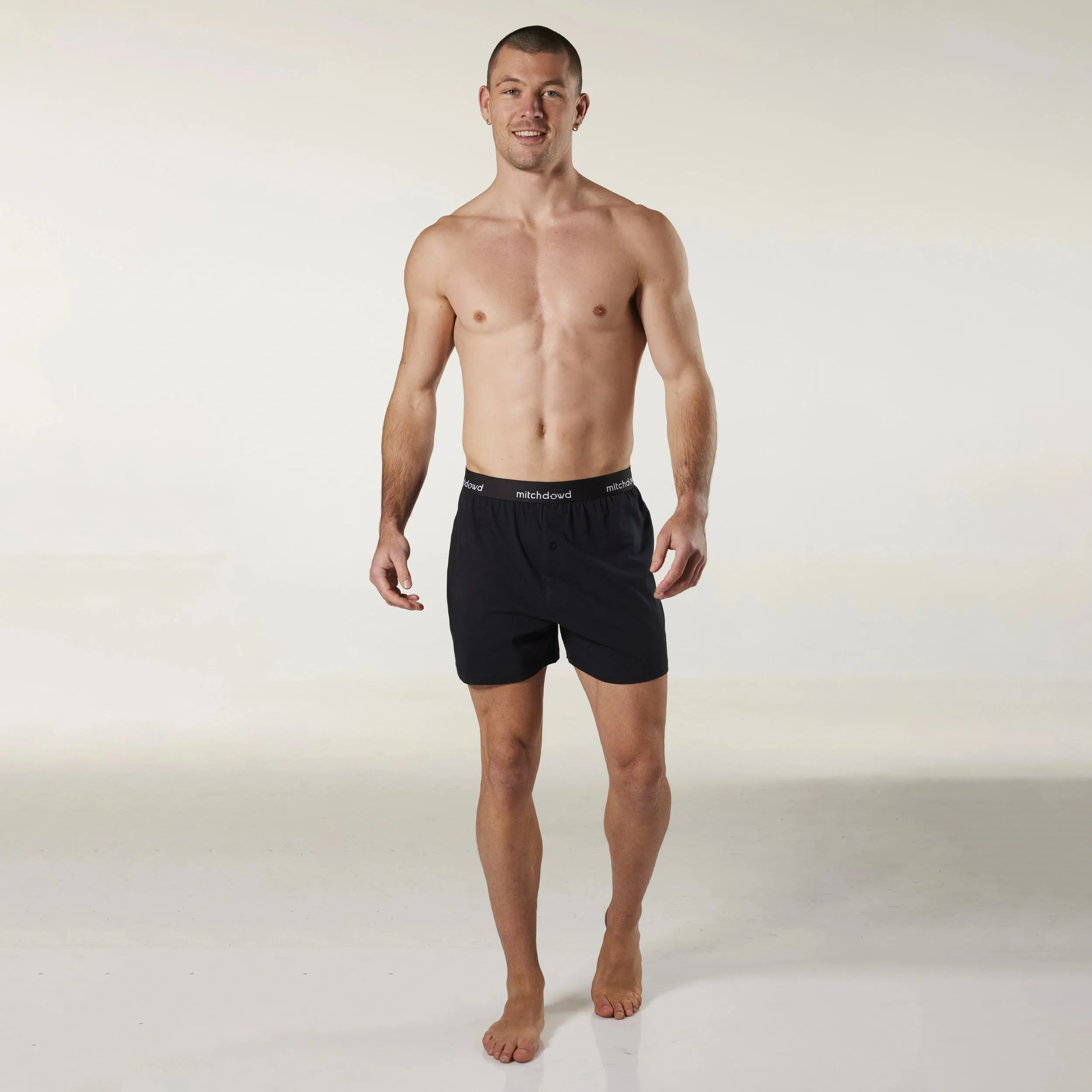 Men's Loose Fit Knit Boxer Shorts 3 Pack - Black