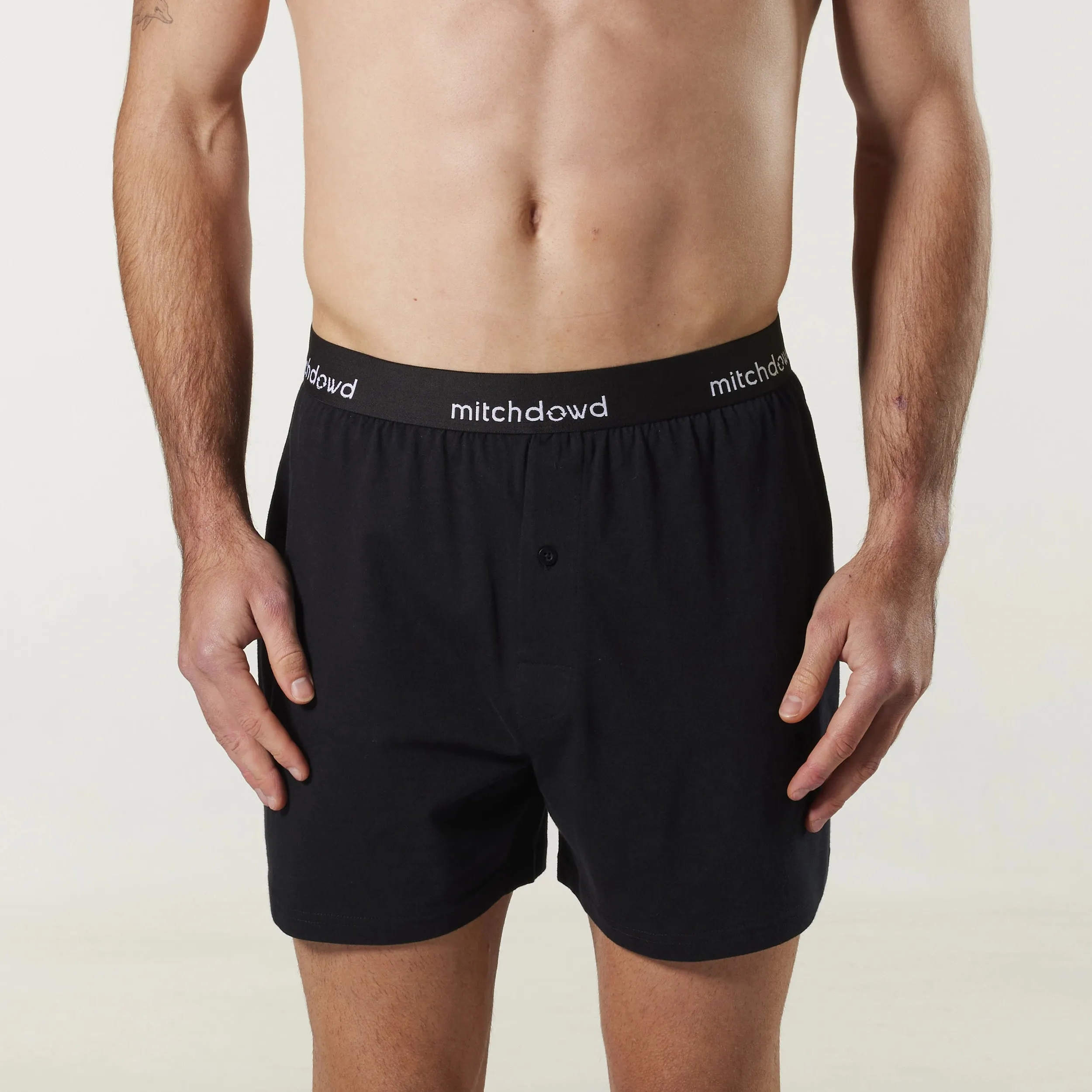 Men's Loose Fit Knit Boxer Shorts 3 Pack - Black