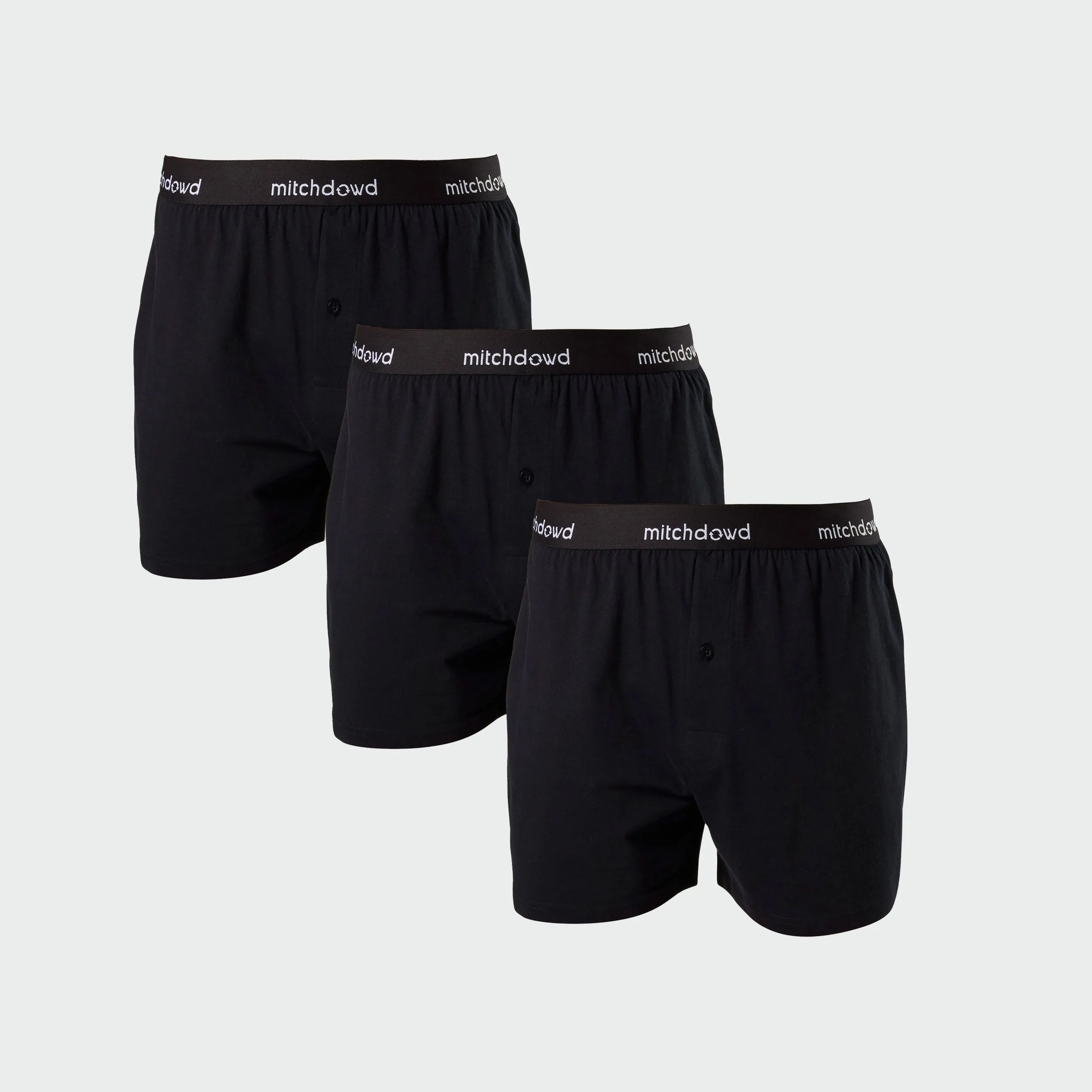 Men's Loose Fit Knit Boxer Shorts 3 Pack - Black