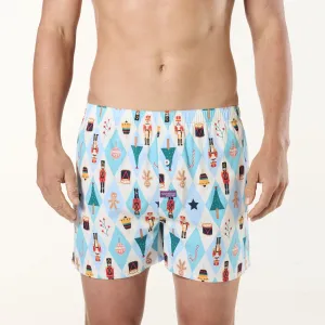 Men's Nutcracker Cotton Boxer Shorts - Blue
