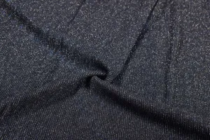 Navy Blue Pleated Knit With Glitter Fabric