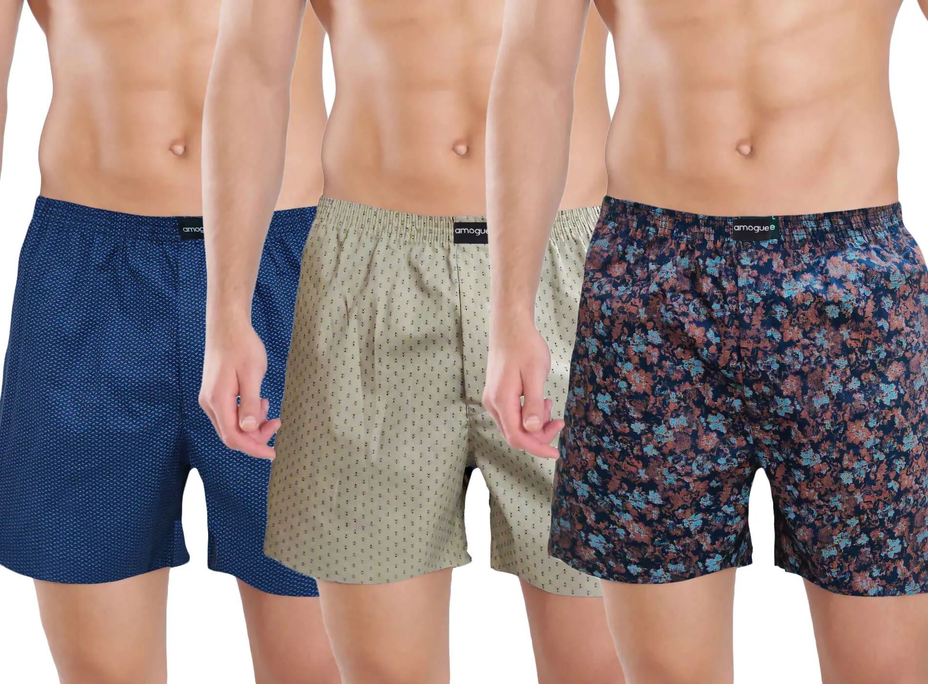 Navy, Cream & Camo Boxers Combo