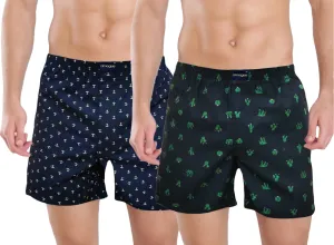Navy Hook Cactus Printed Cotton Funky Boxers