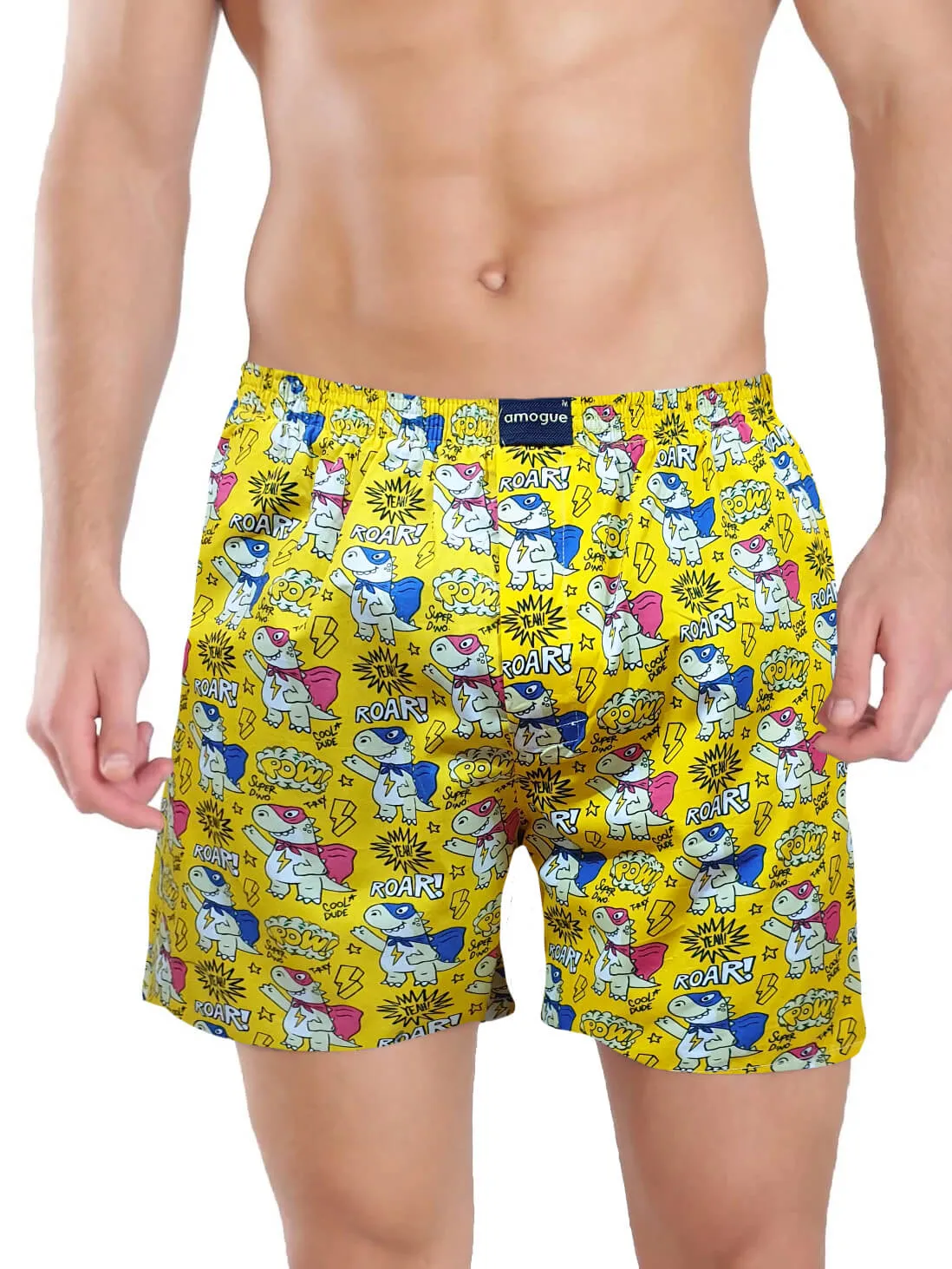 Navy Red Yellow Black 4 Men Boxers Combo