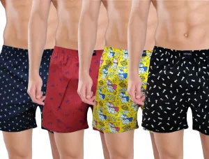 Navy Red Yellow Black 4 Men Boxers Combo