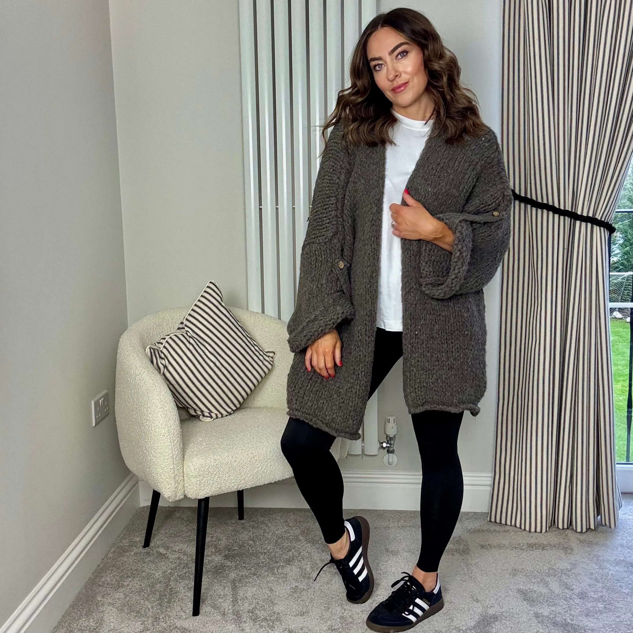 NUTMEG CHUNKY KNIT CARDIGAN