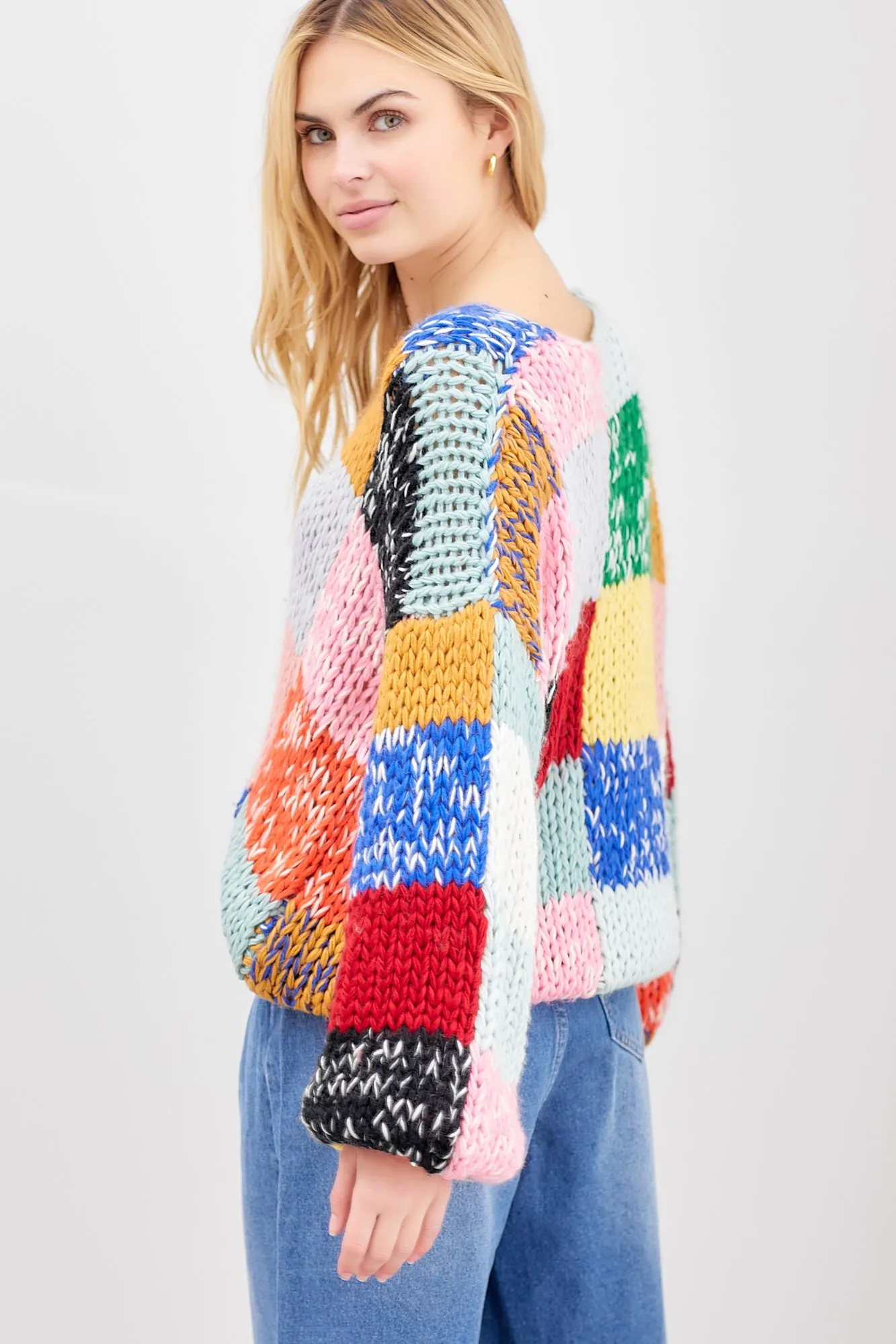 Patch Mosaic Sweater - Rainbow