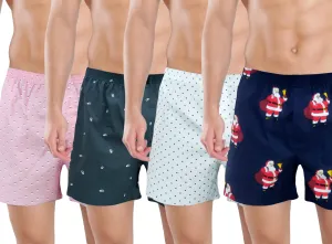 Pink, Dark Grey, White & Santa Boxers Combo