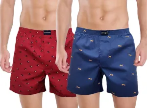 Red Helicopter Blue Jaguar Printed Cotton Funky Boxers