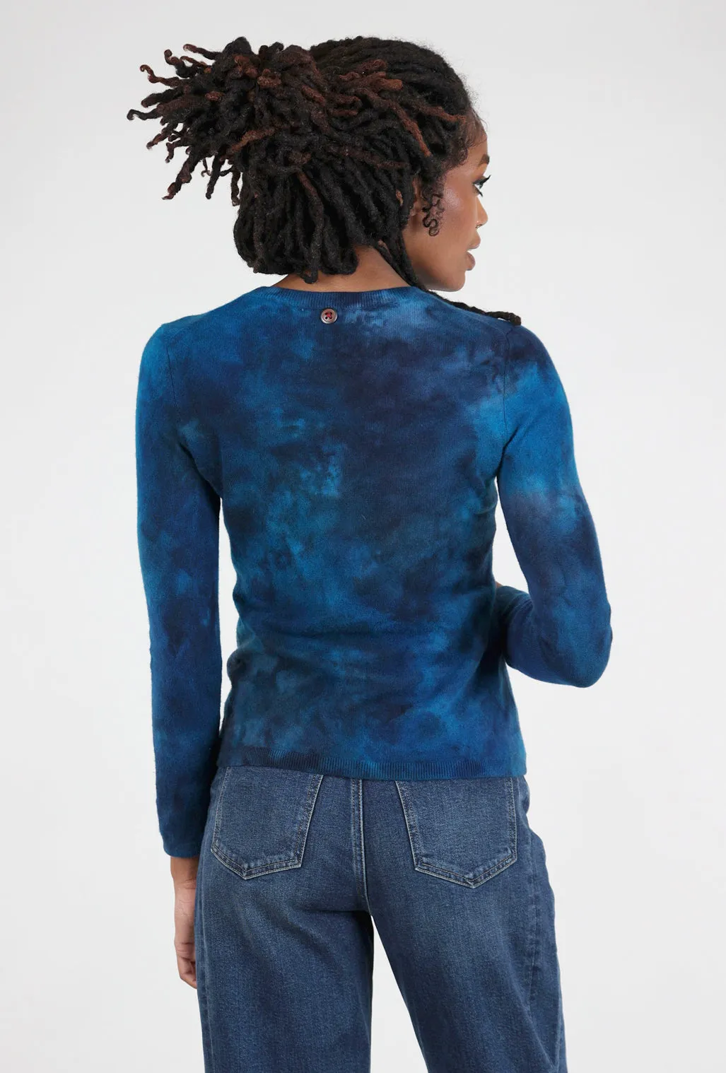 Serpentine Fitted Cashmere Crew, Midnight