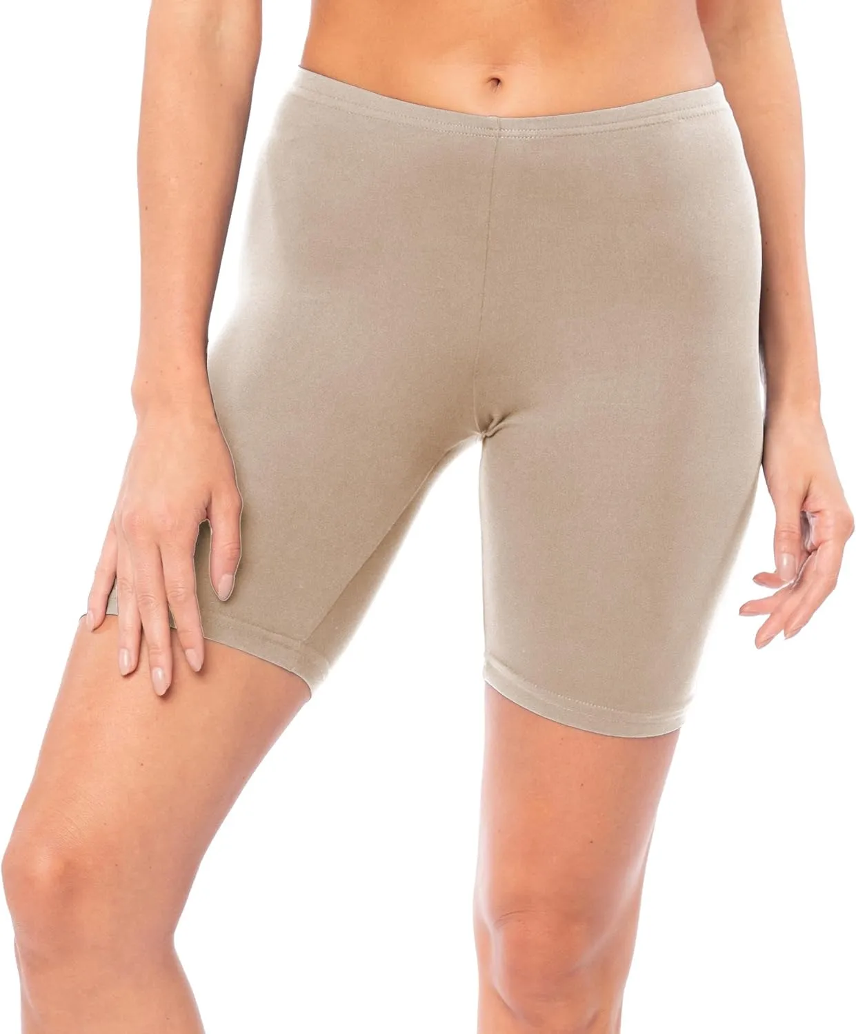 Sexy Basics Women's Cotton Stretch Active Slip Shorts | 3 Pack & 6 Pack Boy Short Boxer Briefs