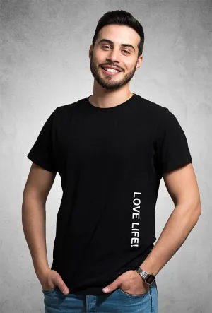 Short Sleeve T-Shirt, Love Life Vinyl Print Unisex Shirt, Cozy Long Cotton T-Shirt with custom print