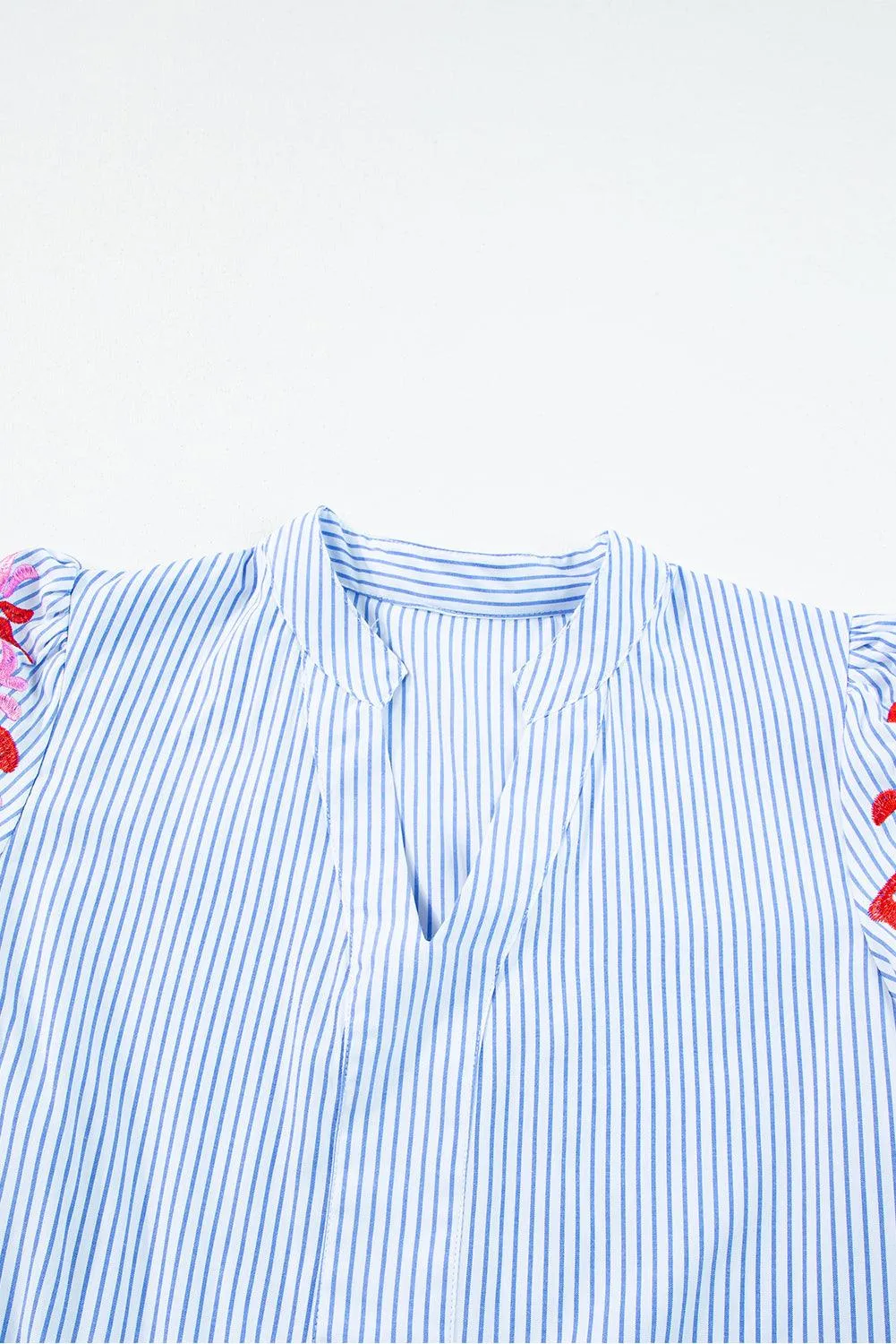 Stripe Blue Multicolor Pink Floral Tier Dress