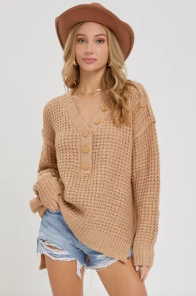 Taupe - Soft Chunky Knit Sweater