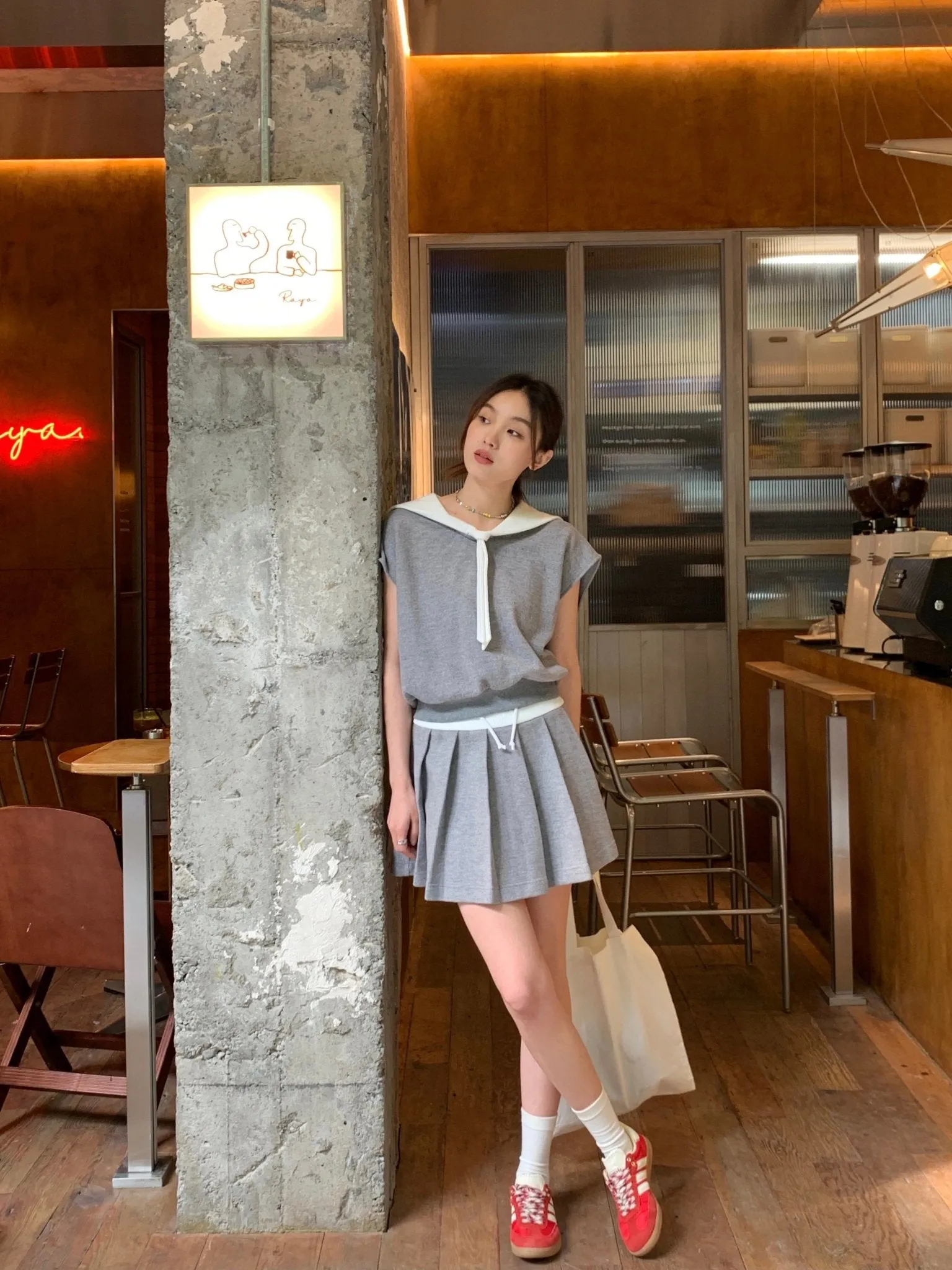 Tennis Pleated Skirt in Grey