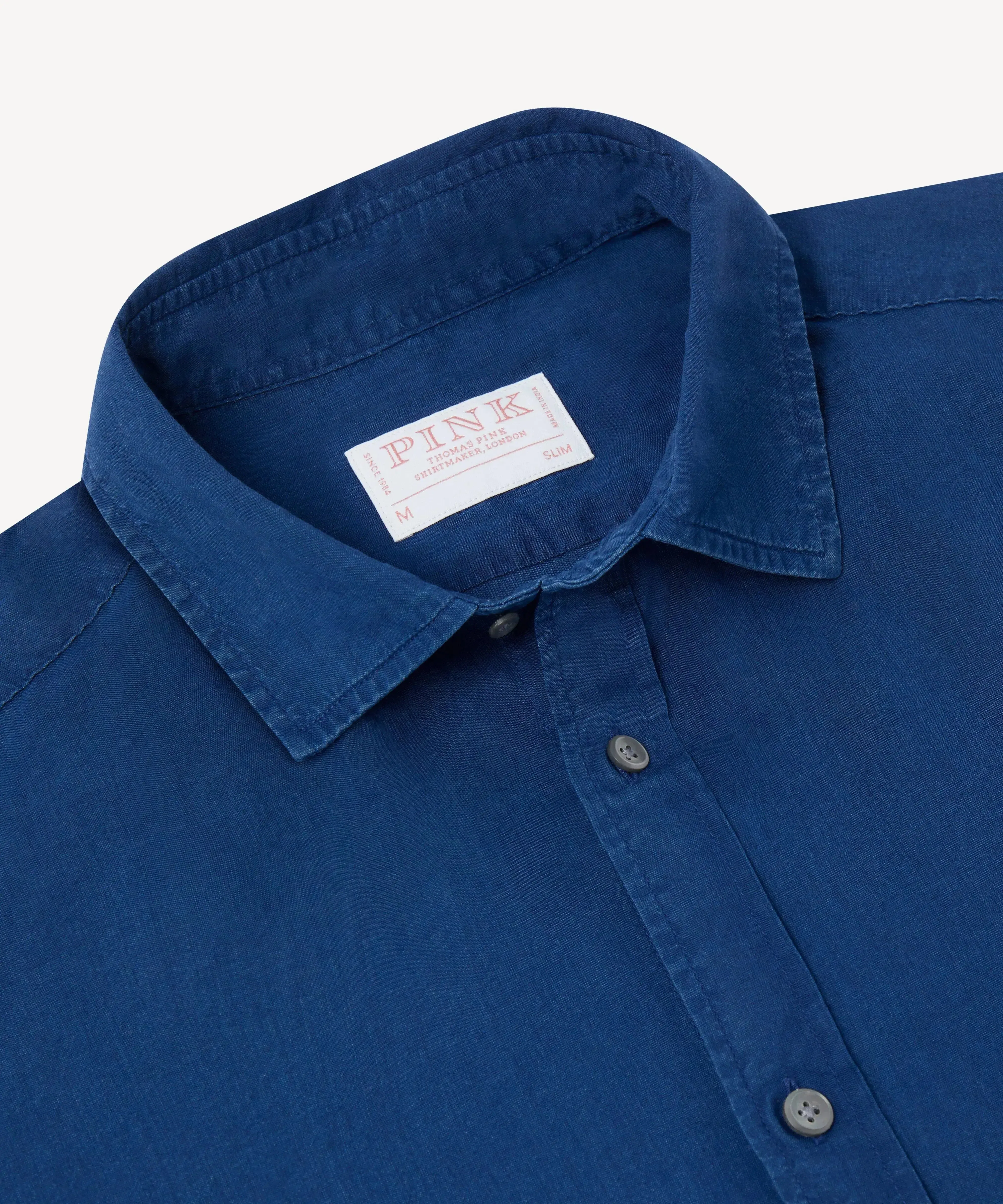 Thomas Pink Slim Fit Smart Casual Brushed Puppytooth Shirt
