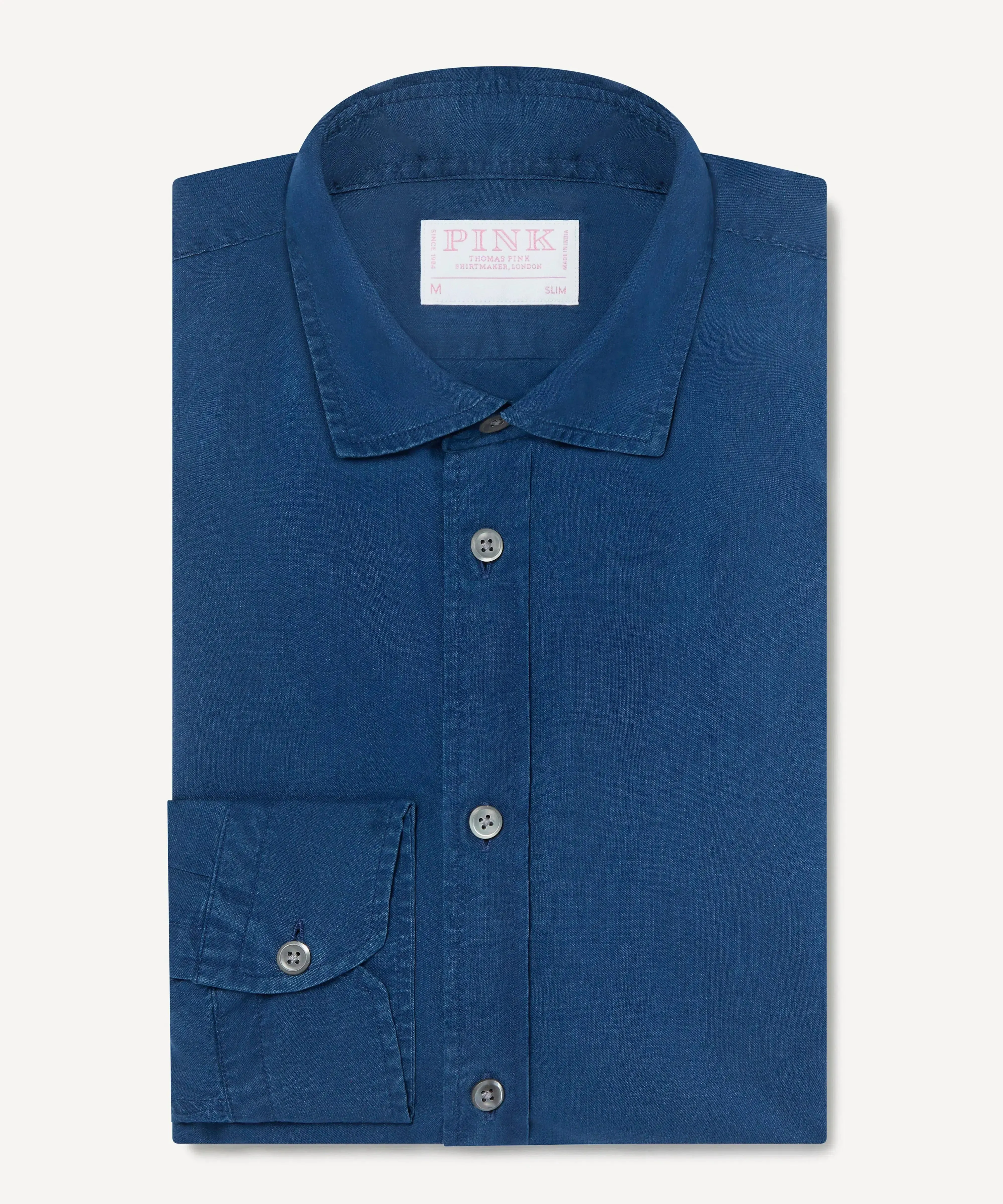 Thomas Pink Slim Fit Smart Casual Brushed Puppytooth Shirt