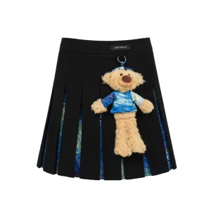 Van Gogh Masterpiece Pleated Skirt in Black