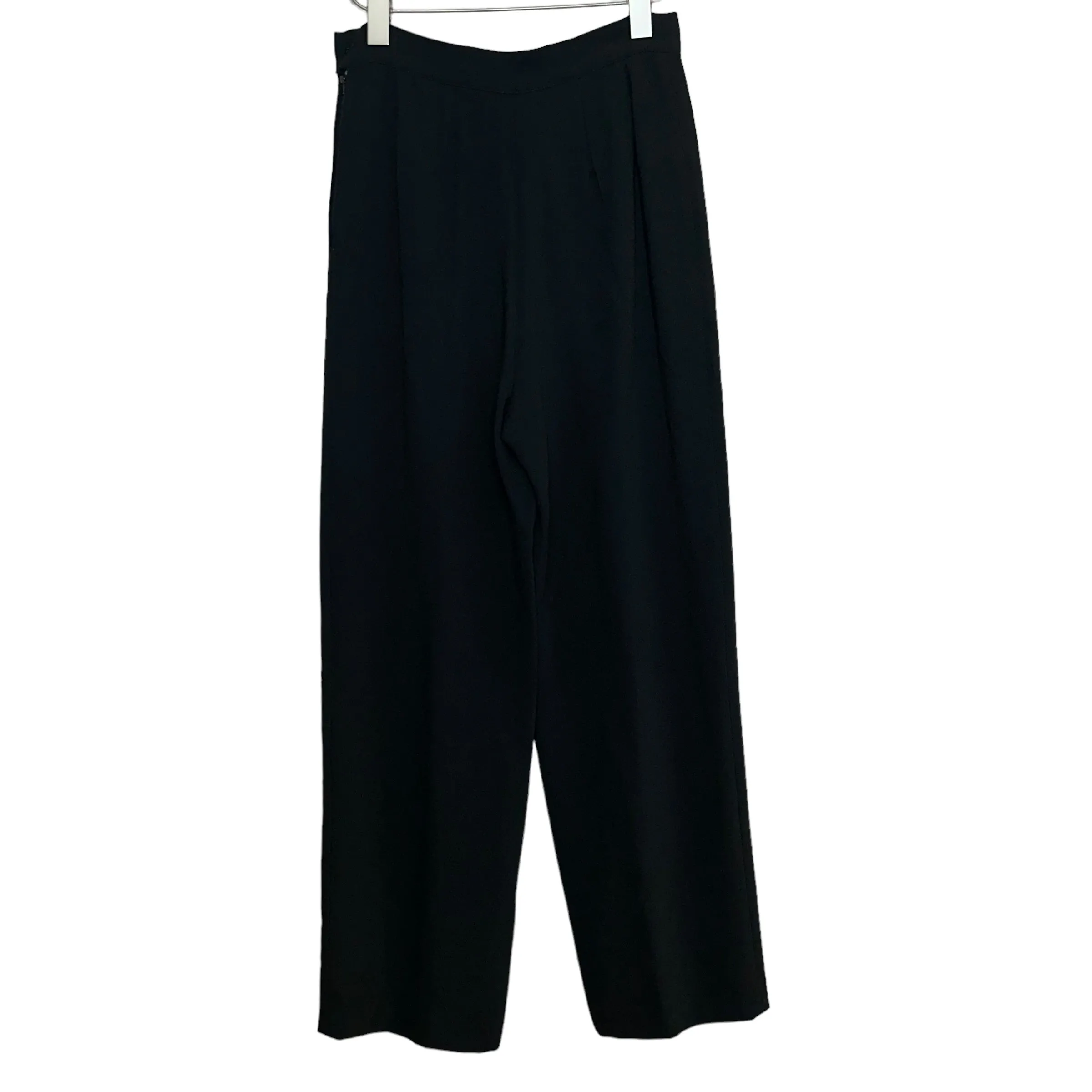 Vintage 90s Valentino Miss V Black Trouser Pants Pleat Front High Rise Straight Leg 8