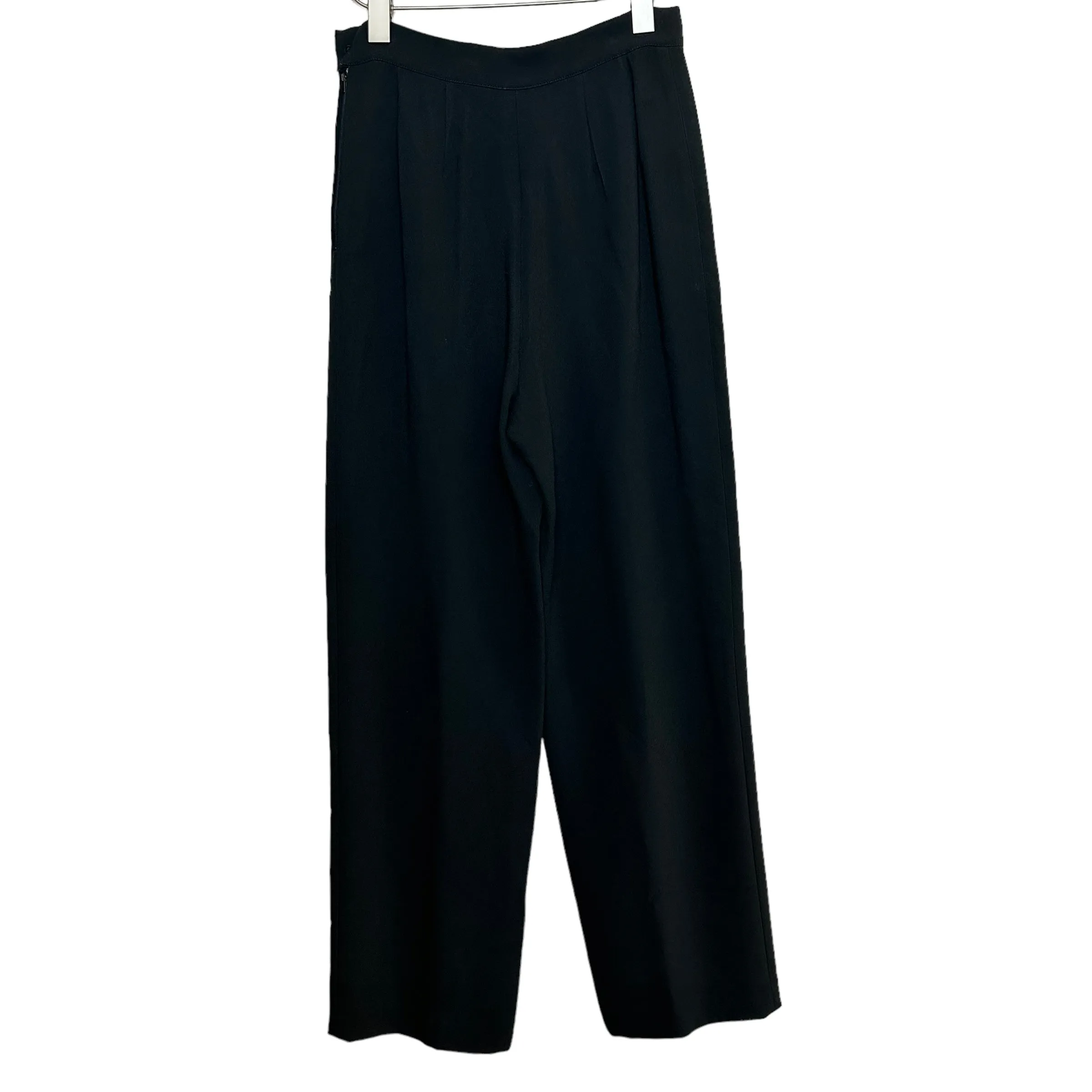 Vintage 90s Valentino Miss V Black Trouser Pants Pleat Front High Rise Straight Leg 8