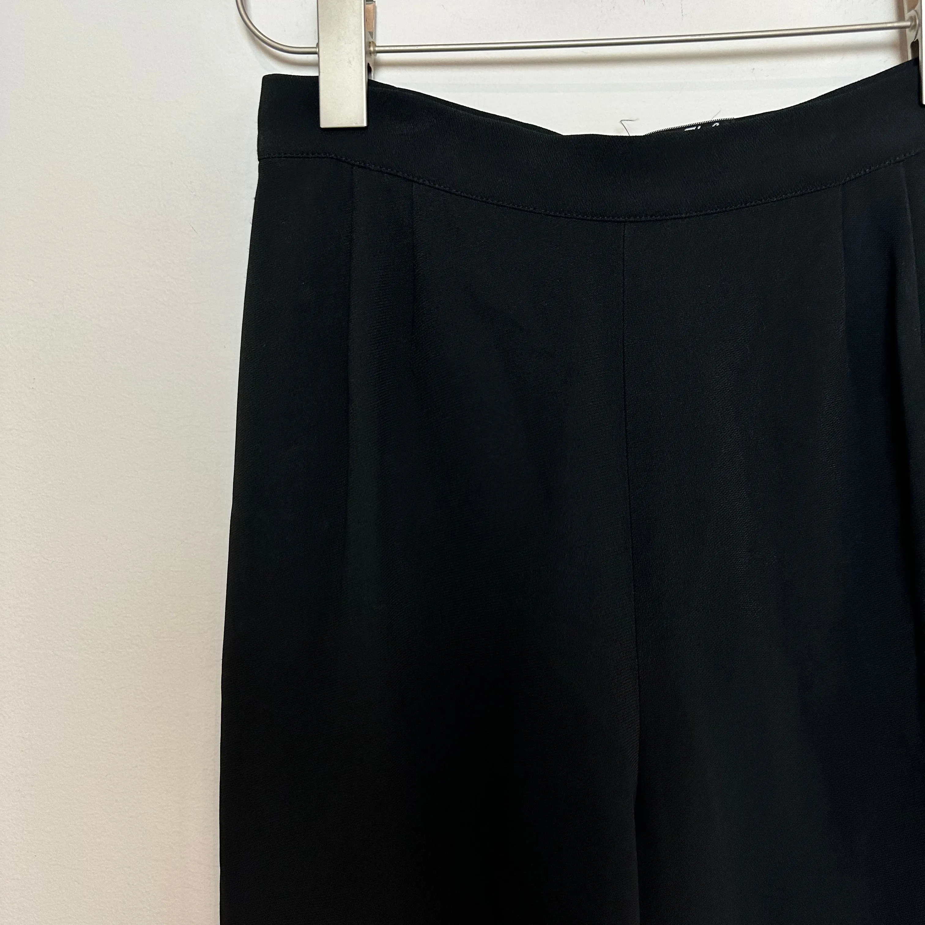 Vintage 90s Valentino Miss V Black Trouser Pants Pleat Front High Rise Straight Leg 8